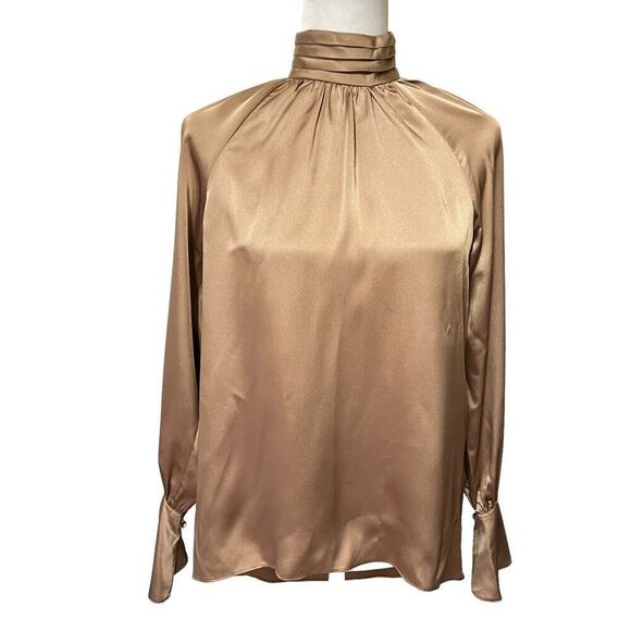 Joie New w Tags ! Gold Long Sleeve High Low Blouse Size XSmall - Picture 1 of 12